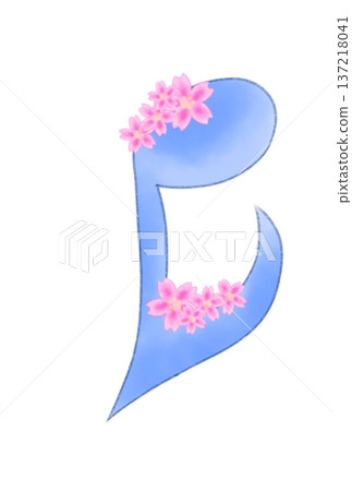 Musical note with sakura Musical note with sakura 137218041