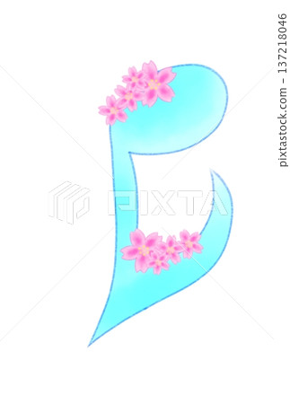 Musical note with sakura Musical note with sakura 137218046