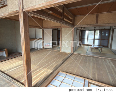 House demolition site, Showa era wooden old house room House demolition site, Showa era wooden old house room 137218090