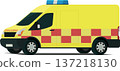 Emergency response vehicle angled front side view illustration 137218130