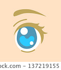 Beautiful girl anime eyes simple icon 137219155