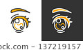 Beautiful girl anime eyes simple icon 137219157