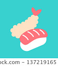 Sushi and tempura simple icons 137219165