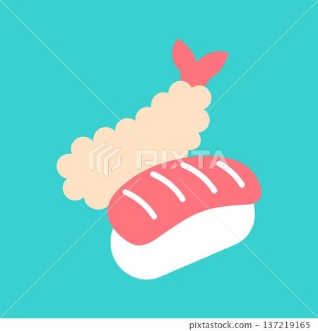 Sushi and tempura simple icons Sushi and tempura simple icons 137219165