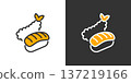 Sushi and tempura simple icons 137219166