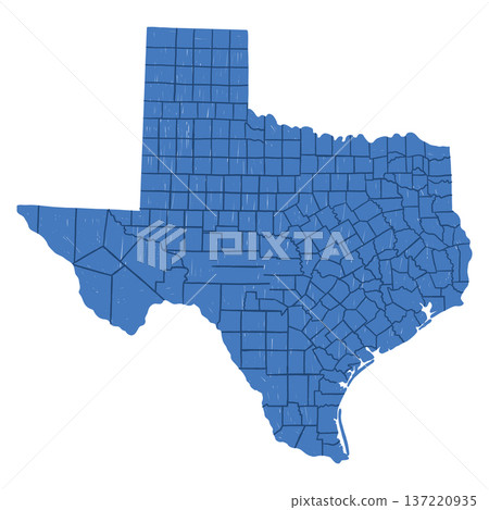 Texas county map silhouette with borders, hand drawn childlike style Texas county map silhouette with borders, hand drawn childlike style 137220935