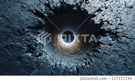 Discovering a deep dark rocky tunnel portal 137221144