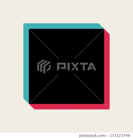 Cement rough texture background with blue and pink square shape transparency and overlap as a frame 137221749
