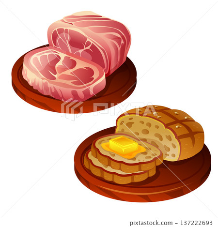 delicious meat and loaf food icon delicious meat and loaf food icon 137222693