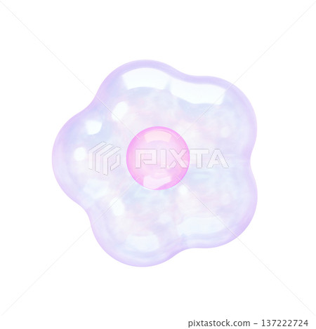 Dreamy cute 3D holographic flower with pearl center and transparent aurora flower material Dreamy cute 3D holographic flower with pearl center and transparent aurora flower material 137222724
