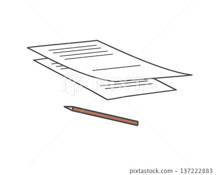 two sheets of paper and a pencil. Documents and writing concept two sheets of paper and a pencil. Documents and writing concept 137222883