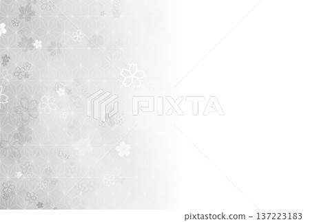 灰色麻葉和櫻花漸變背景 灰色麻葉和櫻花漸變背景 137223183