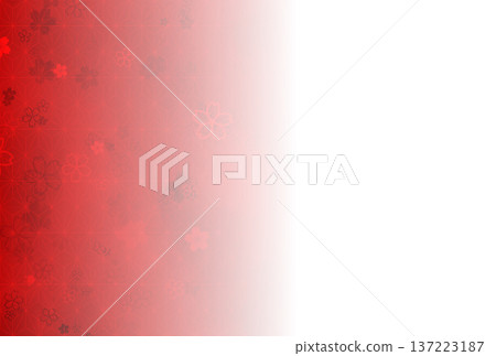 Red hemp leaf and cherry blossom gradient background 137223187