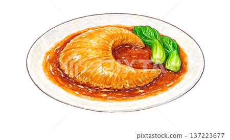 中國菜 紅燒魚翅插圖 中國菜 紅燒魚翅插圖 137223677