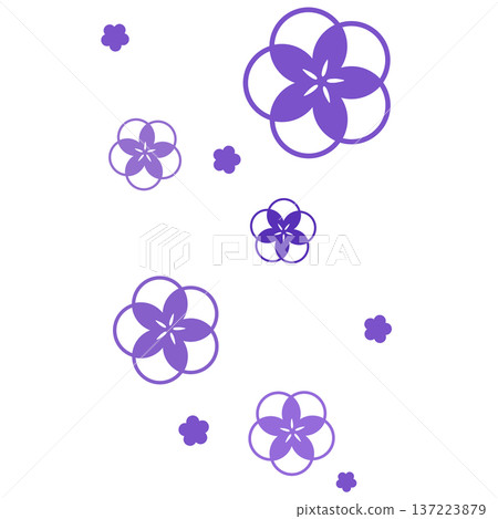 A simple illustration of many dark purple flowers A simple illustration of many dark purple flowers 137223879