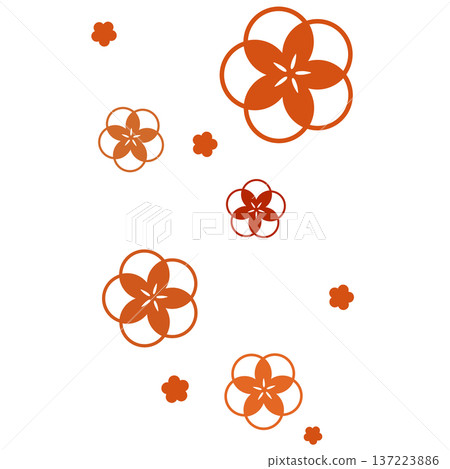A simple illustration of many flowers in deep orange A simple illustration of many flowers in deep orange 137223886