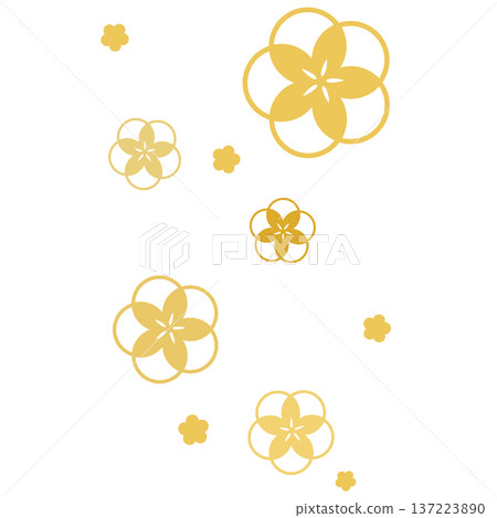 一幅描繪許多深黃色花朵的簡單插圖 137223890