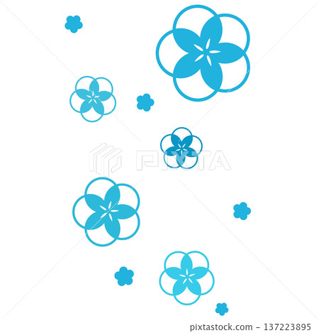 A simple illustration of many flowers in dark light blue A simple illustration of many flowers in dark light blue 137223895