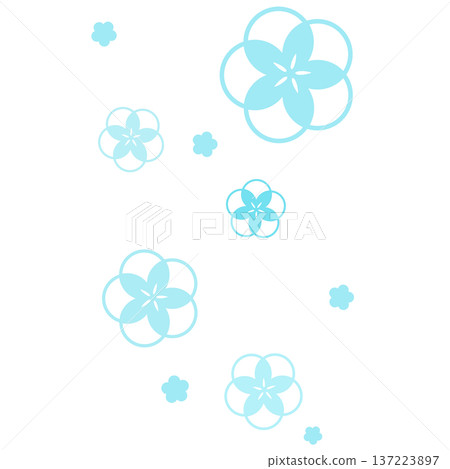 A simple light blue illustration of many flowers 137223897