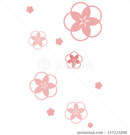 Simple illustration of many pink flowers Simple illustration of many pink flowers 137223898