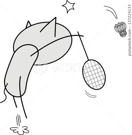 羽毛球!貓咪跳躍和墜落 羽毛球!貓咪跳躍和墜落 137224133