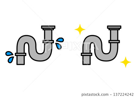 漏水管道和已修復管道 漏水管道和已修復管道 137224242