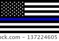 USA flag with thin blue line police support 137224605