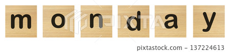 monday word with wood blocks 137224613
