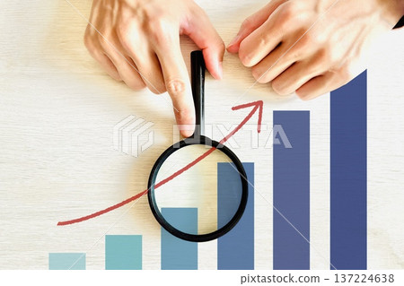 Male hand and rising graph Male hand and rising graph 137224638