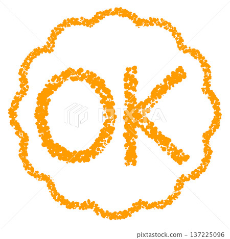 蠟筆材質，手繪印章式字母，OK 137225096