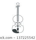 極簡主義小提琴線條繪製插圖 137225542