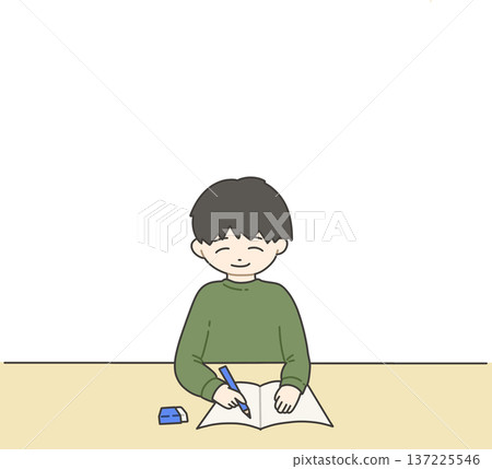微笑著學習的男孩 微笑著學習的男孩 137225546