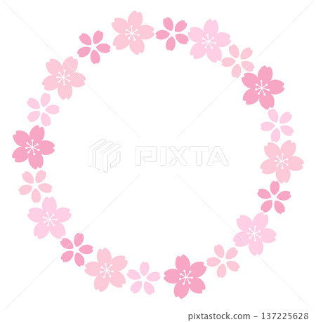 Vector illustration of a cherry blossom frame. Spring, frame, cute Vector illustration of a cherry blossom frame. Spring, frame, cute 137225628