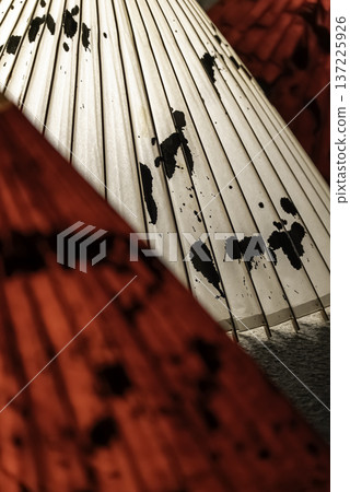 Red and white Japanese umbrella 137225926