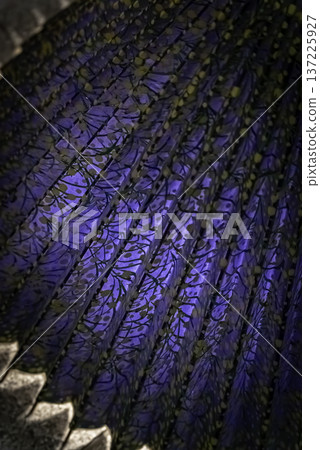 The light of a navy blue Japanese umbrella 137225927