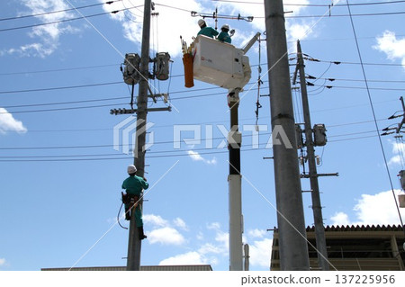Electrical equipment work at height and infrastructure maintenance 137225956