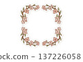 Pink flower wreath frame/cherry blossom frame 137226058