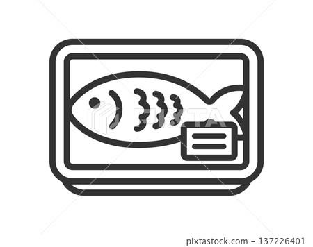 超市包裝上的魚形圖示（線條畫） 137226401
