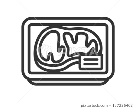 超市包裝中的牛排圖示(線條畫) 超市包裝中的牛排圖示(線條畫) 137226402