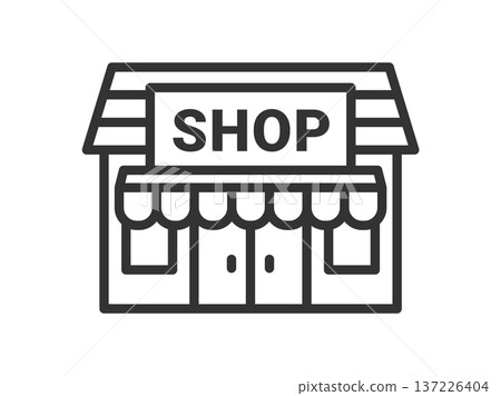 Shop icon (line drawing) illustration Shop icon (line drawing) illustration 137226404