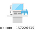 Illustration of self-checkout and shopping cart icon 137226435