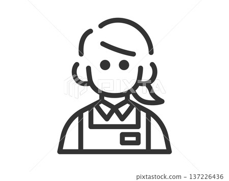 超市女店員圖示插圖(線條畫) 超市女店員圖示插圖(線條畫) 137226436