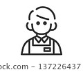 Illustration of a male supermarket clerk icon (line drawing) 137226437