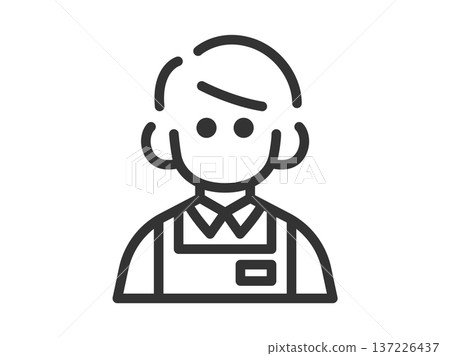 男性超市店員圖示插圖(線條畫) 男性超市店員圖示插圖(線條畫) 137226437