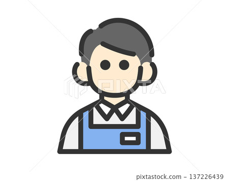 男性超市店員圖示插圖(線條畫,彩色) 男性超市店員圖示插圖(線條畫,彩色) 137226439