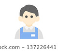 Illustration of a male supermarket clerk icon 137226441