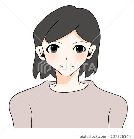 Illustration of a smiling woman Illustration of a smiling woman 137226544