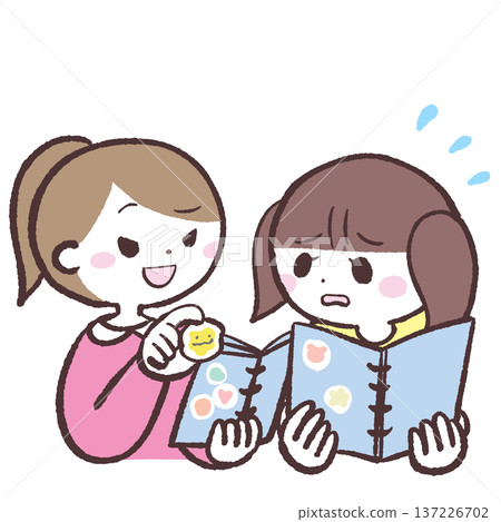 圖解:一個女孩更換密封圈時遇到困難。 圖解:一個女孩更換密封圈時遇到困難。 137226702