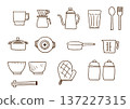 Hand-drawn kitchen accessories line drawing illustration set (transparent background) Hand-drawn kitchen accessories line drawing illustration set (transparent background) 137227315