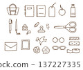 Hand-drawn stationery line drawing illustration set (transparent background) Hand-drawn stationery line drawing illustration set (transparent background) 137227335